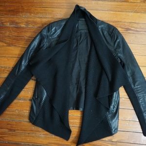 Black Leather and Sweater Jacket